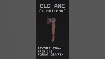 PSX 3D game asset preview - Old Axe