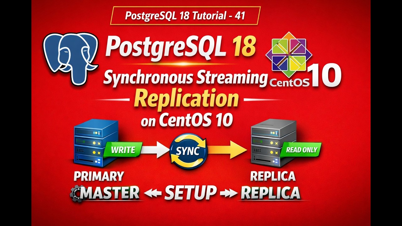 PostgreSQL 18 Synchronous Streaming Replication on CentOS 10 | Step-by ...