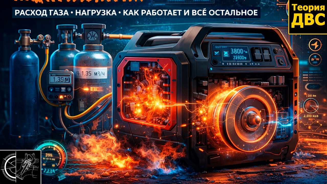Инверторный Генератор с МАХОВИКОМ - расход газа, нагрузка, как работает и всё остальное
