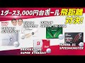 1ダース3,000円代ボール、ベスト５(Callaway、Titleist、DUNLOP、BRIDGESTONE、HONMA)飛距離対決！