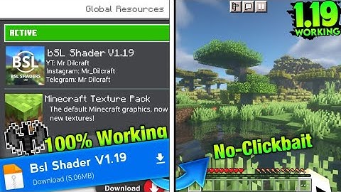 Real BSL Shader For Minecraft pe 1.19 || BSL Mcpe 1.19 Render Dargan Support