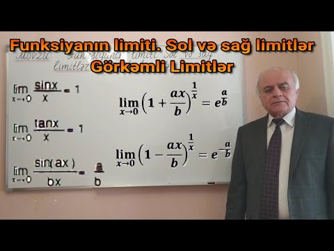 Ali Riyaziyyat(Həmdə orta məktəb) Dərs 14[Funksiyanın limiti.Sol və Sağ limitlər. Görkəmli limitlər]