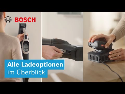 Alle Möglichkeiten zum Aufladen des Akkus beim Unlimited 10 | Bosch Staubsauger