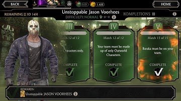 Weekly Challenge Unstoppable Jason Voorhees Boss Battle Normal Difficulty | Mortal Kombat mobile