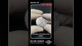 Moneda de plata 2 Bolívares, Venezuela, año 1900. Casa de Moneda de París