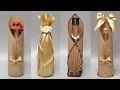 DIY😍3 elegant gift wrapping ideas for champagne👍How to gift wrap a bottle