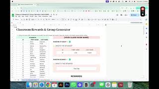 Classroom Rewards & Group Generator 0504 Spreadsheet Walkthrough