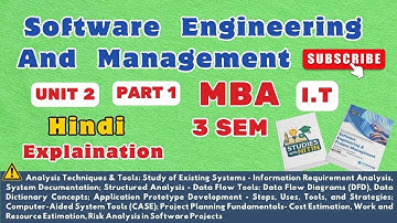 Software Engineering And Management || Unit 2- Part 1 || MBA IT 3 SEM || Studies With NITIN