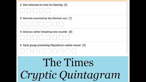 The Times Cryptic Quintagram 2400