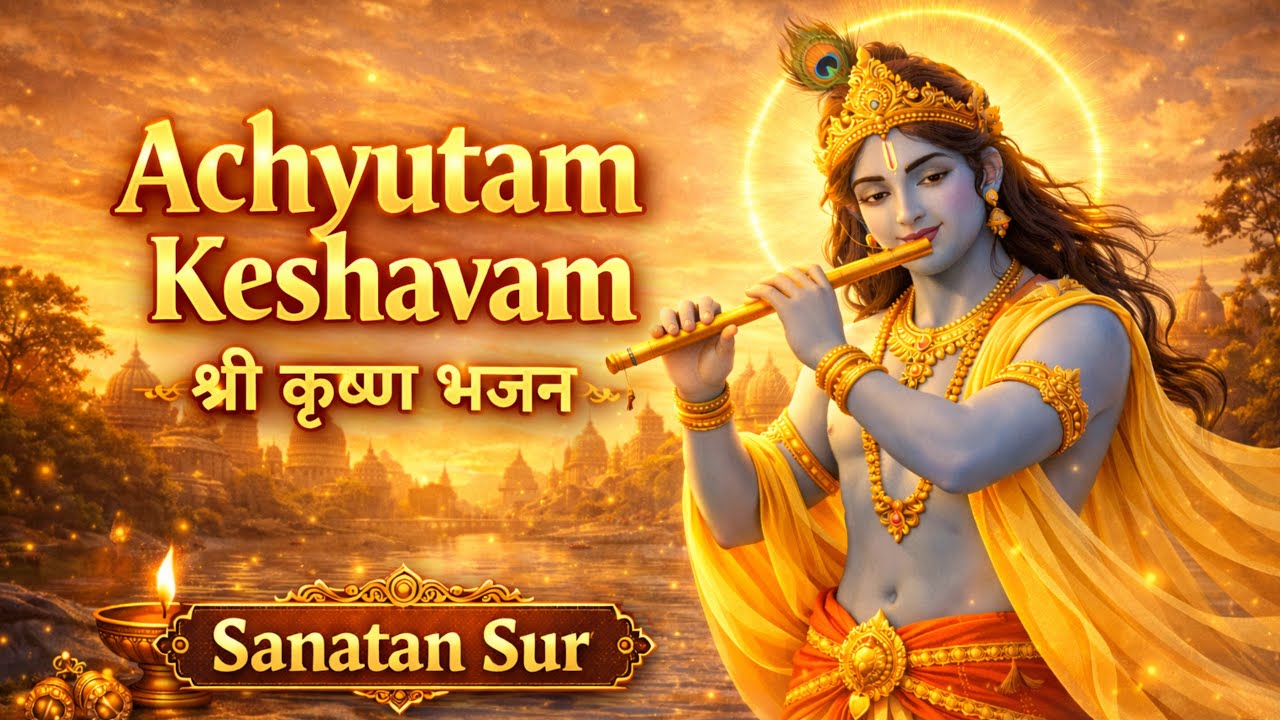 Achyutam Keshavam | Shri Krishna Bhajan | Sanatan Sur | Peaceful Devotional Song