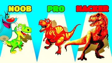 NOOB vs PRO vs HACKER | In Merge Master | With Oggy AND JACK | ALL LEVELS | DINOSAUR GAME