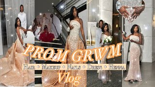 PROM GRWM + VLOG | Hair, Nails, Makeup, Henna, Dress | #senioryear #Prom #grwm #vlog #prom2024