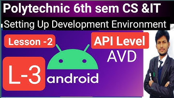 ApI level,Apl framework, Emulator,  AVD, Layout ll L-2 Android in Hindi ll Polytechnic 6th sem..
