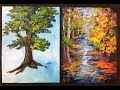 The Lazy Artist's Way to Paint Beautiful Trees in 10 minutes with Acrylic Paints for Beginners