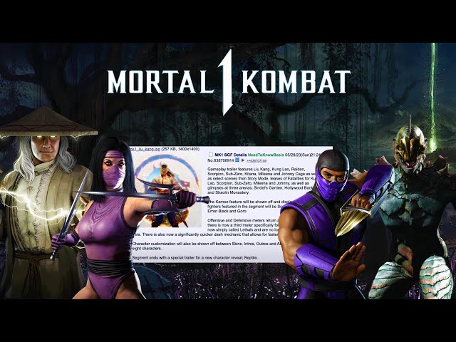 Mortal Kombat 1: Personagens revelados no Summer Game Fest