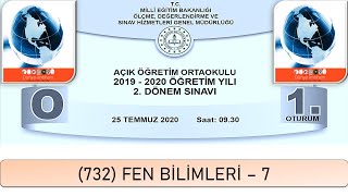 2020 2 Dönem Açik Öğreti̇m Ortaokulu 732 Fen Bi̇li̇mleri̇ 7