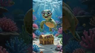 What's inside the underwater treasure chest? 🐢💎 #SmartySparks #KidsShorts #SeaTurtle