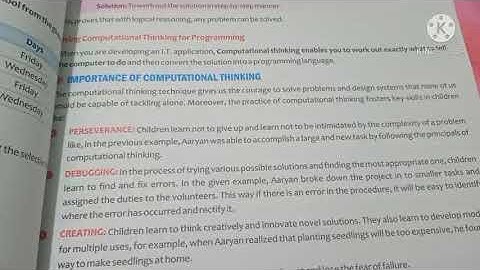 CLASS -6 , CHAPTER -1 , COMPUTATIONAL THINKING