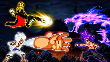 Sanji Onigashima V2 OP (New) & TC Luffy OP Buff VS Goku 1000 Yr Old OP (all form) in JumpForce Mugen