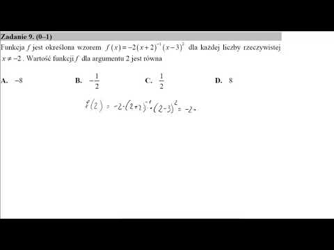 Matura Czerwiec 2018 zadanie 9 Funkcja f jest określona wzorem f(x) = -2(x+2)^-1 (x-3)^2 dla każdej