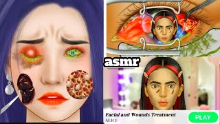 Gentle Facial Cleaning and Wound Treatment ASMR | Soothing facial treatment ASMR | Wound healing