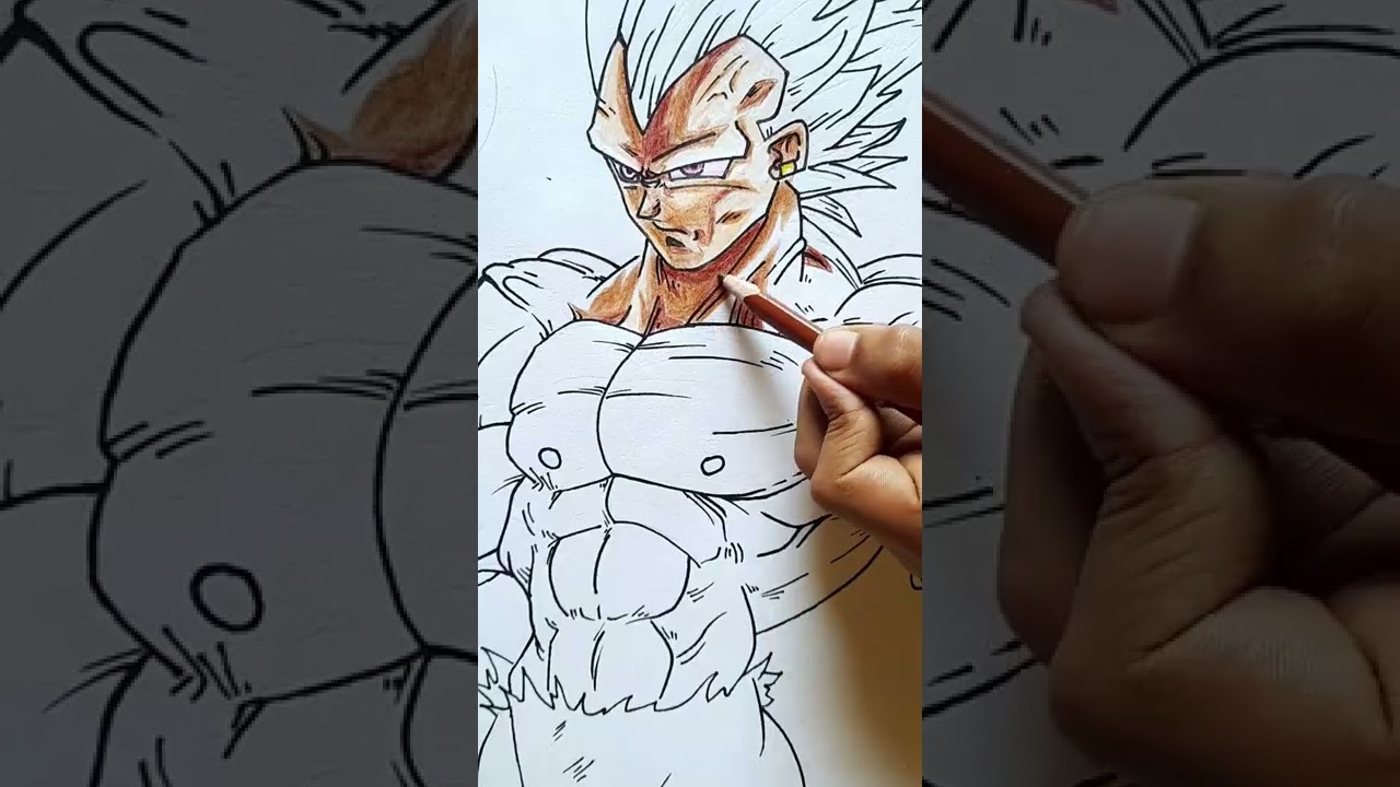 Desenhando e colorindo o VEGETA ULTRA EGO Somente Em Live #7 ( Dragon ball  Super ) 