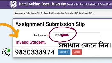 BDP Assignment Submission Slip Invalid students problem solve || how to download assignment slip