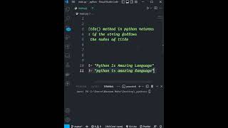 istitle Method in Python #shorts #short