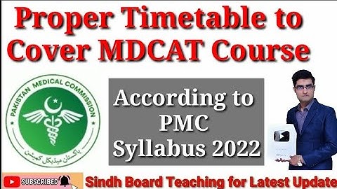 Proper Timetable to Cover MDCAT Course (According to PMC Syllabus 2022) #mdcat #ecat