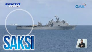 3 warship ng China, namataan habang ineensayo ng US at PH ang heavy machine guns sa... | Saksi