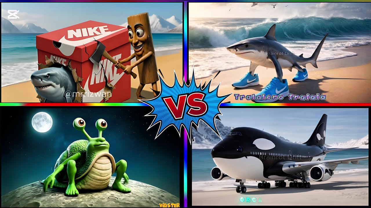 SHARK NIKE 🦈👟 vs ALIEN SNAIL 👽🐌 vs ORCA PLANE ✈️🐋 | CRAZY BRAINROT BATTLE