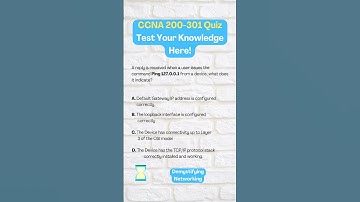CCNA Quiz 40: Ping 127 0 0 1 #ccna #learning #cisco #ccnacertification #ccnaroutingandswitching