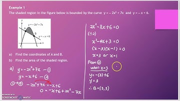 48th video: MAT183 - Application of Integration - Area between Two Curves - Example 1