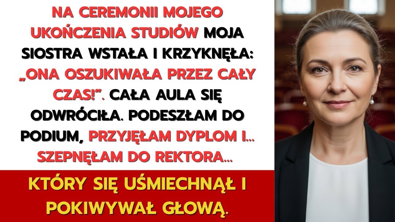 Na mojej ceremonii siostra krzyknęła, że oszukiwałam, a sala zamarła, gdy podeszłam do…