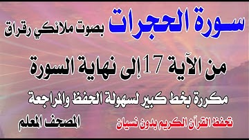 سورة الحجرات من الآية 17 إلى نهاية السورة بصوت ملائكي رقراق يمس القلوب Surah Al-Hujurat, 17 to end