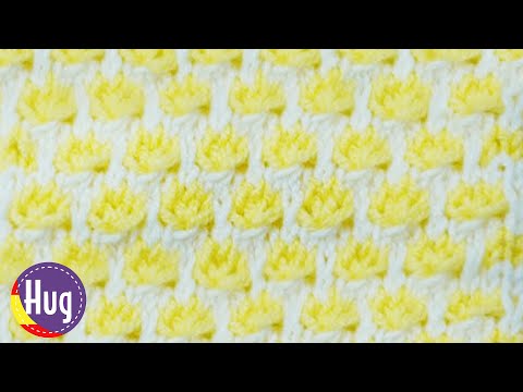 Patrón de tejido brotes de flores - puntada para tejer manta para bebé