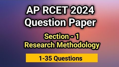 AP RCET 2024 LIS Paper -I Part-1 with Key : RCET Previous Paper 