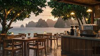 Smooth Jazz & Rain by the Beach ☕🌧️ Raja Ampat Coffee Shop Ambience | Relax & Chill