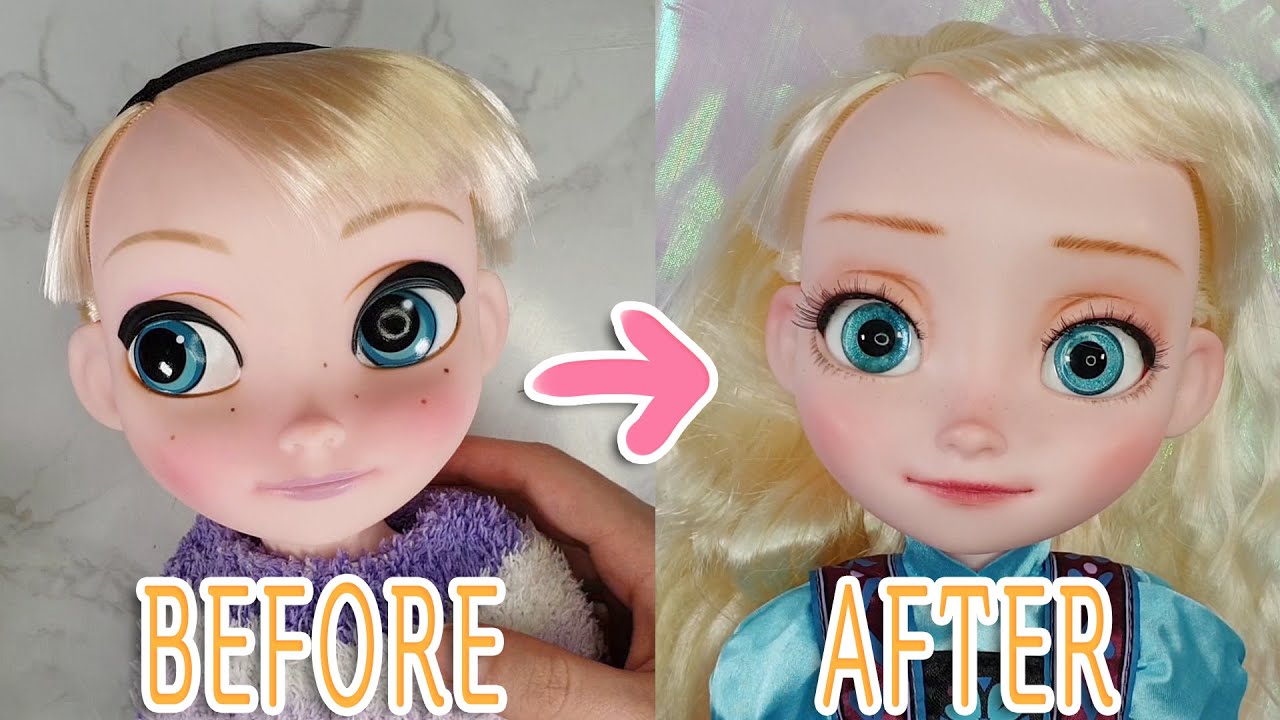 ИНДИВИДУАЛЬНАЯ ПЕРЕКРАСКА КУКЛЫ ЭЛЬЗЫ4 _Перекраска куклы Эльзы из Disney Baby | СПОСОБ A