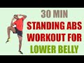 30 Minute Standing Abs Workout for Lower Belly/ Belly Blasting Workout 🔥 250 Calories 🔥