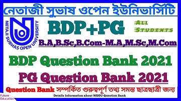 BDP+PG: Assignment Question Bank 2021 Published Information || Netaji Open University Question Bank