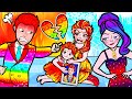 Paper Dolls Dress Up - Elsa Fire Daughter Family vs Sinister Witch Dress - Barbie Story & Crafts