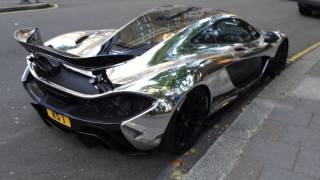 Chrome McLaren P1 and Aventador in London part 1