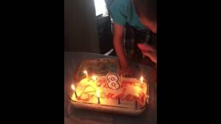 Imagine being 8 years old, blowing out your candles for the first time!