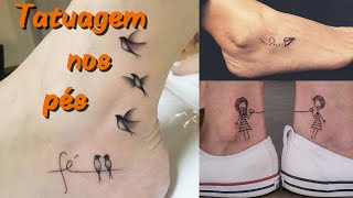 Pés doem nos tatuagens
