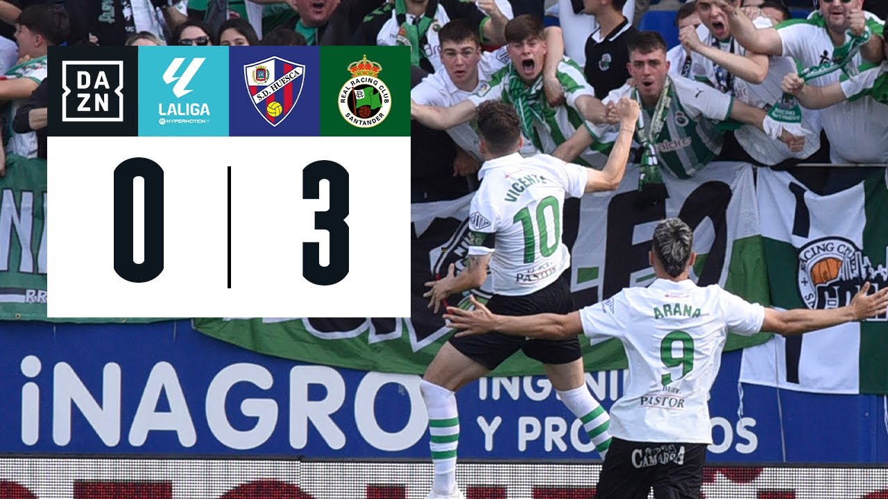 SD Huesca vs R. Racing Club (0-3) | Resumen y goles | Highlights LALIGA ...