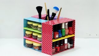 DIY Multipurpose Makeup Box Organiser from Waste Cardboard Boxes| Best Out of Waste | StylEnrich