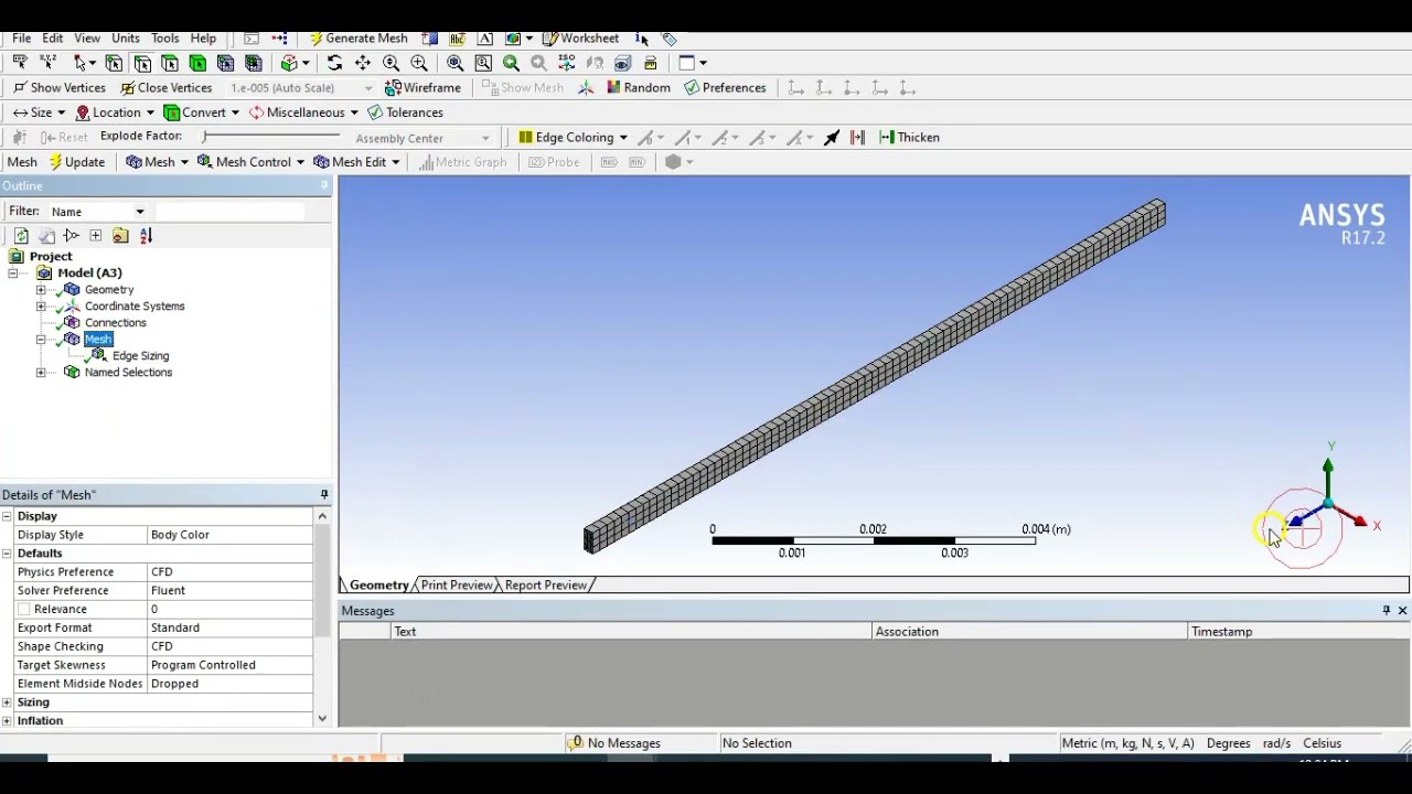 ANSYS FLUENT Tutorial, heat transfer through rectangular channel with heat flux at sink bottom wall.