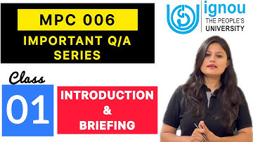 MPC 006 Statistics Important Q/A Series | Class 01
