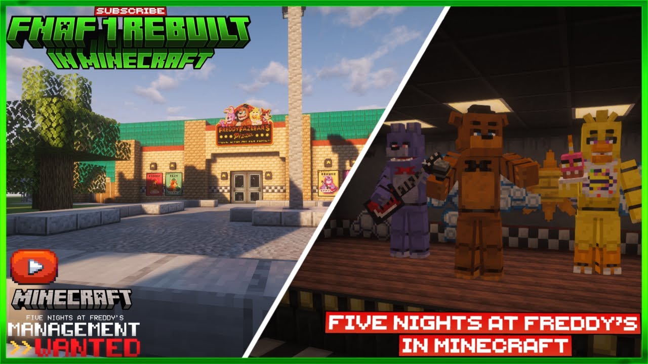 FNAF 1 Rebuilt in Minecraft | Map Tour + Speed Build - YouTube